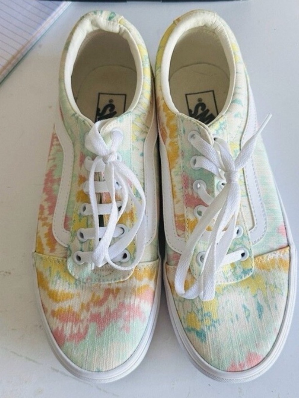Vans Tie-Dye Pastel Sneakers in Yellow, Mint, Pink, White